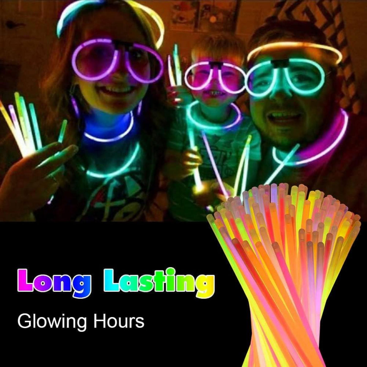 Vicloon Knicklichter Set 235 Stück mit verbinder Brillen Ohrringe Glow Sticks