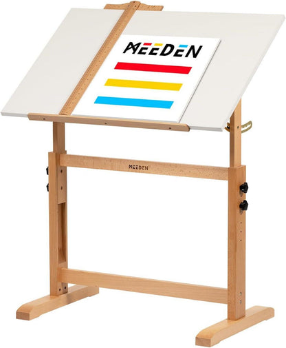 Zeichentisch 90x60 cm Künstlertisch Buchenholz Neigbar Robust