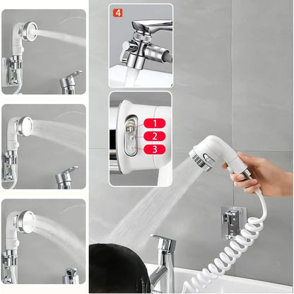 Handbrause-Set mit Teleskopschlauch & Duschkopfhalter