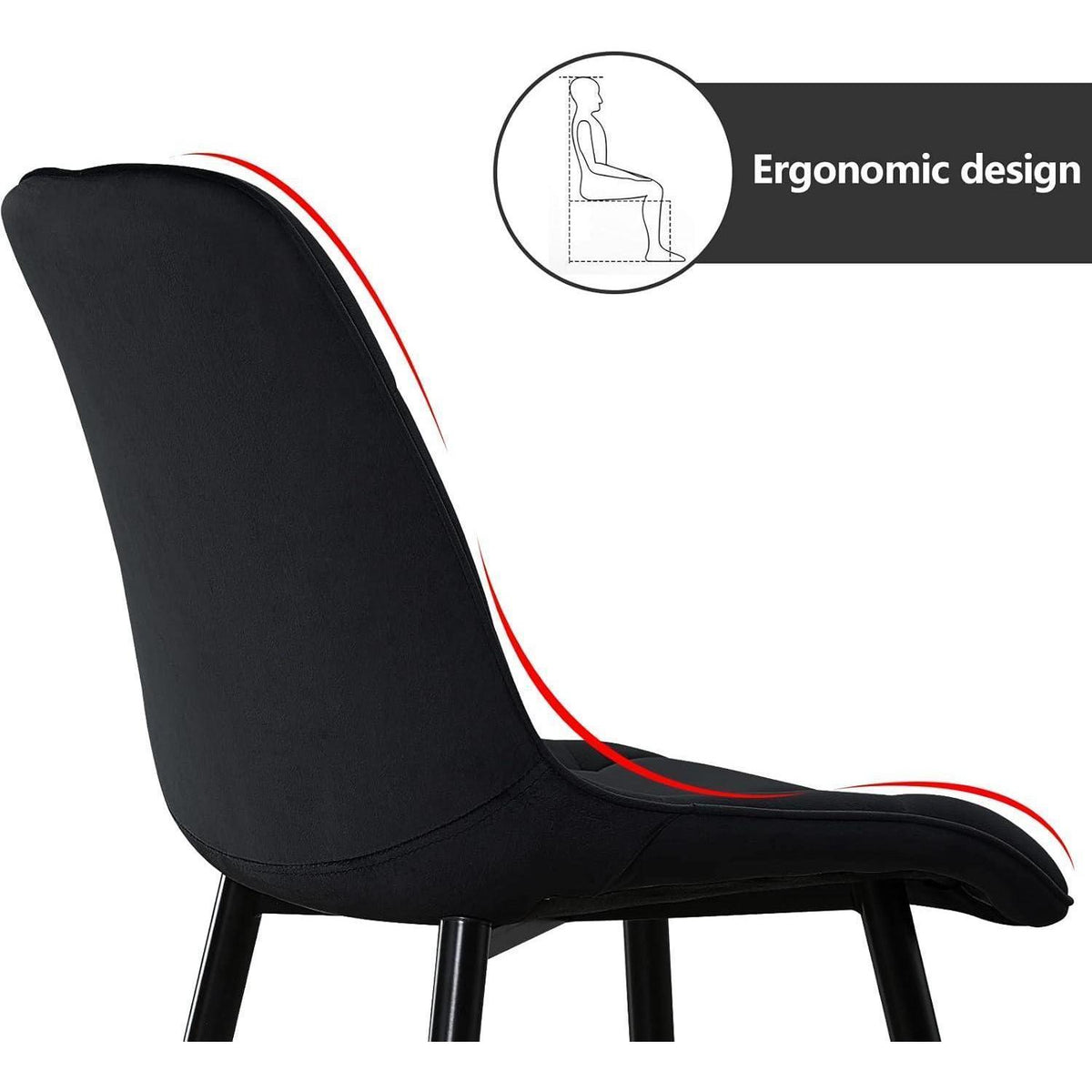 Esstisch Set mit 4 Samtstühlen – Modernes Esszimmer Set 140cm