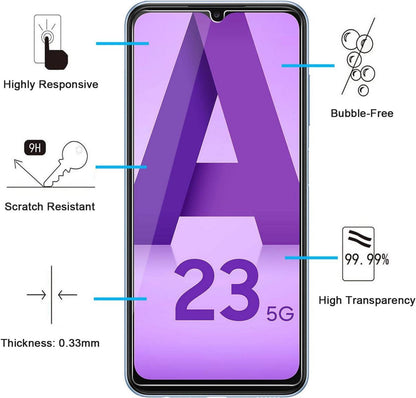 Panzer Schutz Glas Samsung A23 4G 5G 3er Set Anti Kratzer 9H