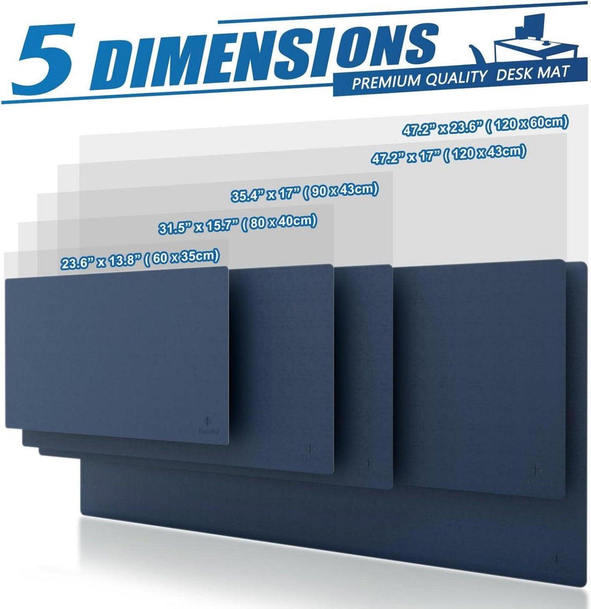 Tischunterlage PVC 120x60cm wasserdicht doppelseitig Dunkelblau Gelb