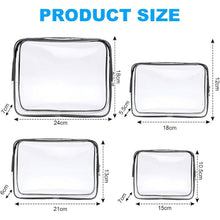 Aucuu Transparente Kosmetiktaschen, 4er Set PVC Reise Kulturbeutel