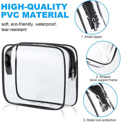 Aucuu Transparente Kosmetiktaschen, 4er Set PVC Reise Kulturbeutel