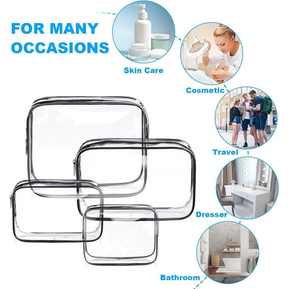 Aucuu Transparente Kosmetiktaschen, 4er Set PVC Reise Kulturbeutel