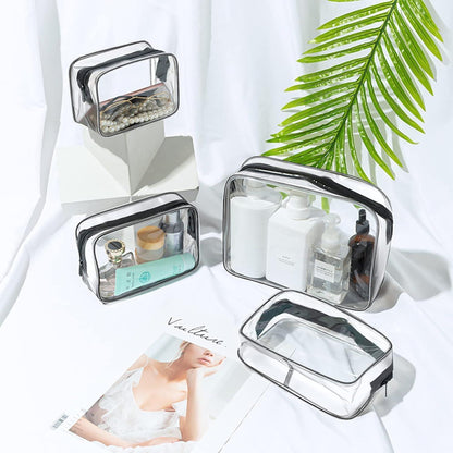 Aucuu Transparente Kosmetiktaschen, 4er Set PVC Reise Kulturbeutel