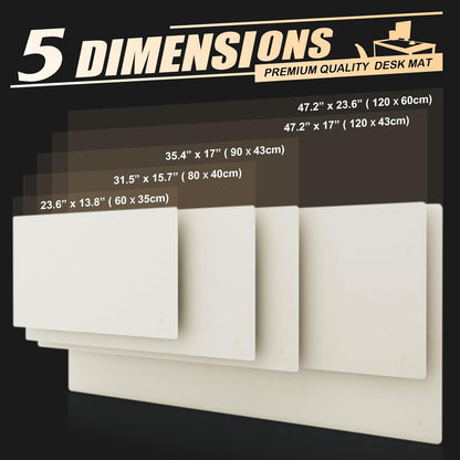 Schreibtischunterlage PVC 120x60cm wasserdicht doppelseitig Weiß/Beige
