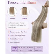 Echthaar Tressen Blond Highlights #P18/613 – 30cm, 80g