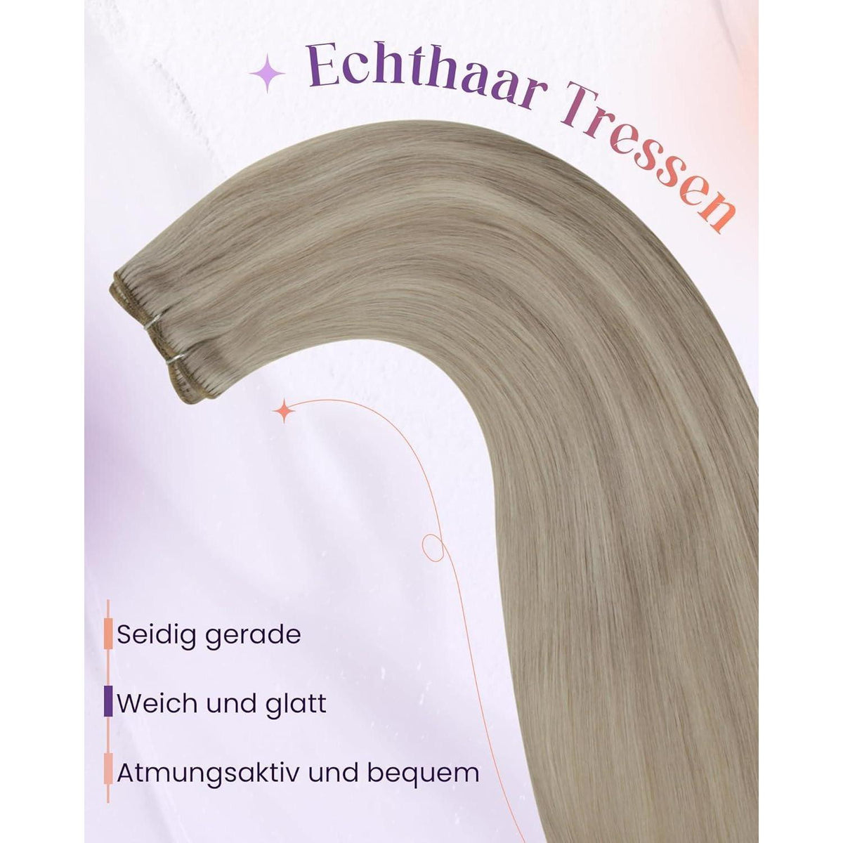 Echthaar Tressen Blond Highlights #P18/613 – 30cm, 80g