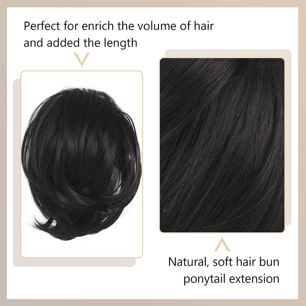Haarteil Hair Extensions Pferdeschwanz Verlängerung Synthetik Grau 20cm