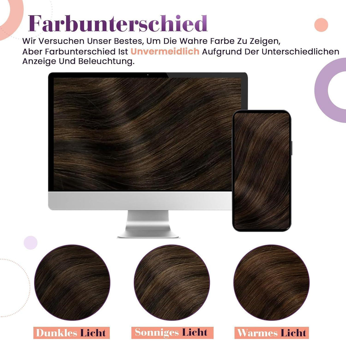 Echthaar Clip-In Haarverlängerung Braun Ombre 30cm