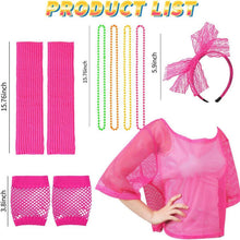 Neon Netz Shirt 80er Jahre Outfit Accessoires Halloween