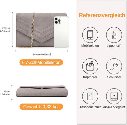 Miss Lulu Damen Clutch Elegant Abendtasche Kettentasche Hochzeit Handtasche