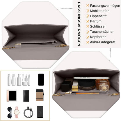 Damen Clutch Envelope Abendtasche Elegant Kettentasche Hochzeit