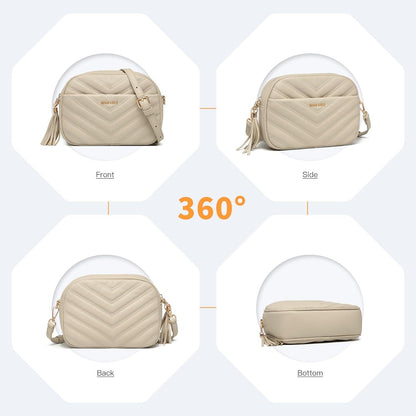 Umhängetasche Damen Crossbody Bag Handtasche Klein Goldene Hardware