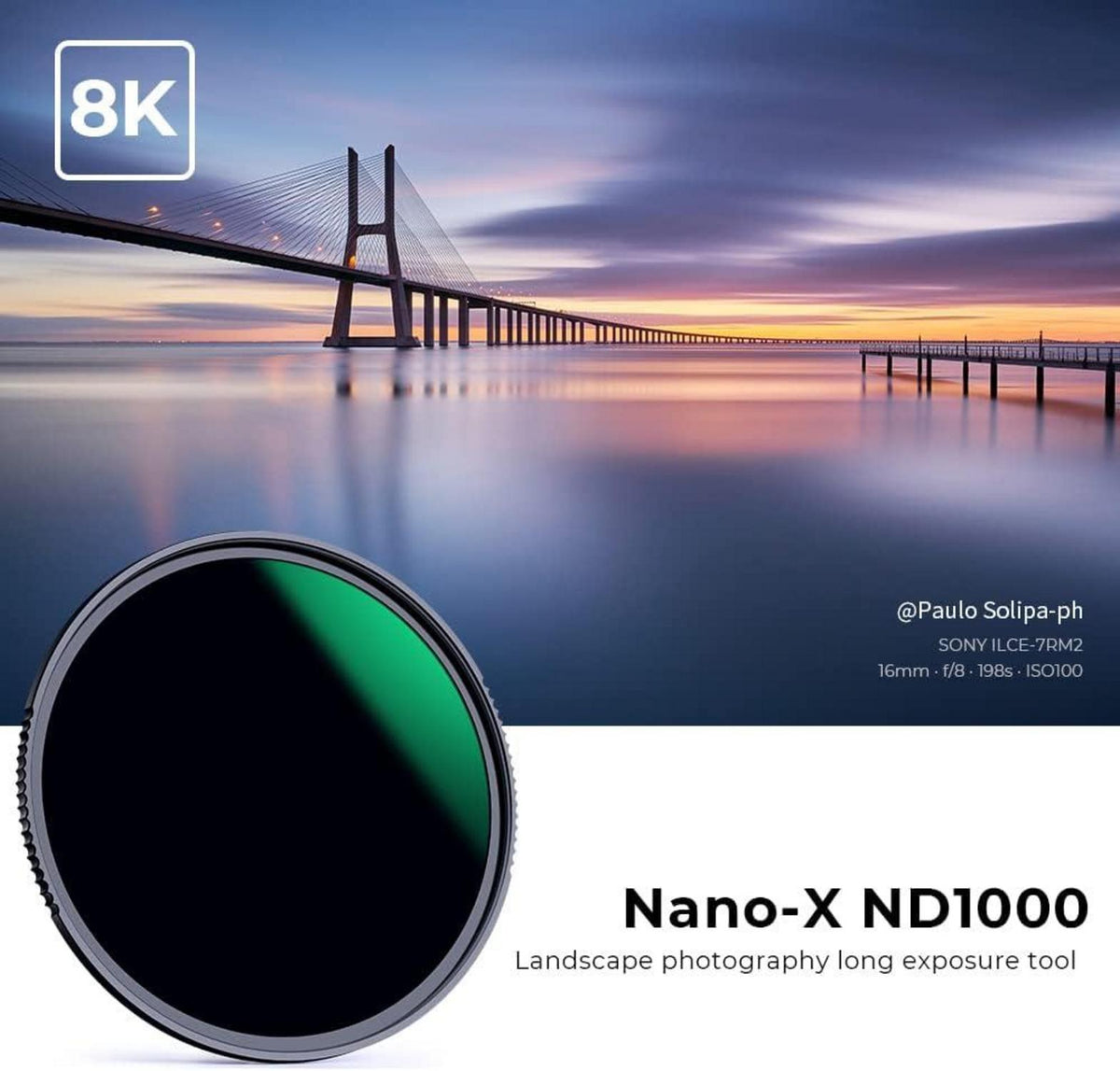 K&F Concept Nano-X 112mm ND1000 Graufilter Slim Neutral