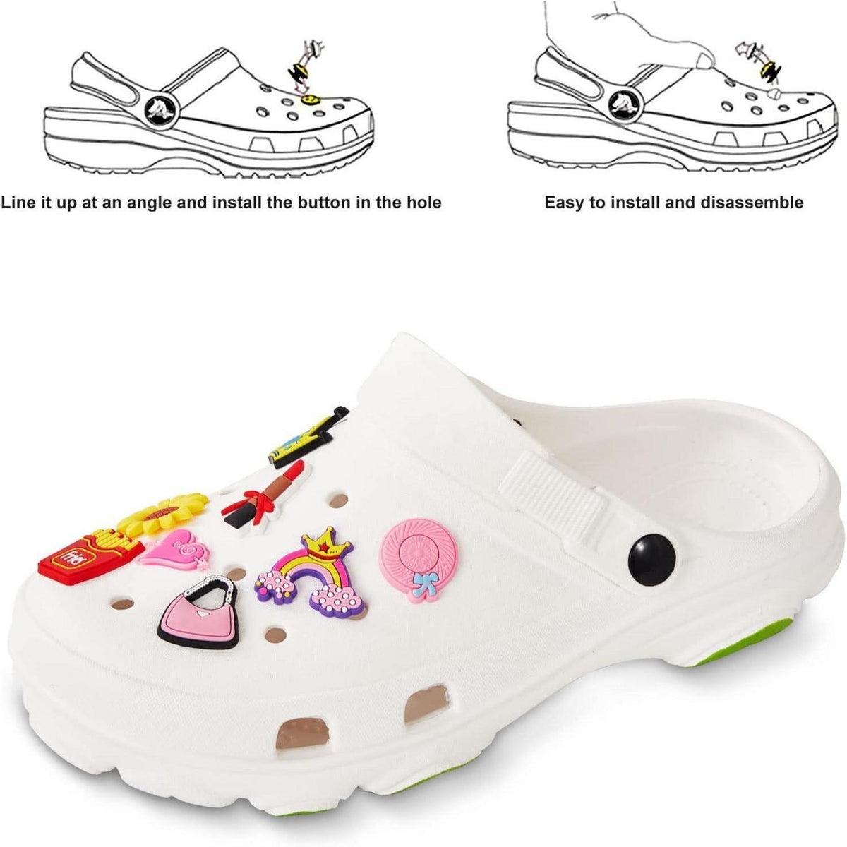 Schuhanstecker 100 Stück für Clogs & Schuhe, Vielfalt Motive