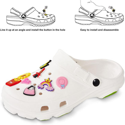 Schuhanstecker 100 Stück für Clogs & Schuhe, Vielfalt Motive