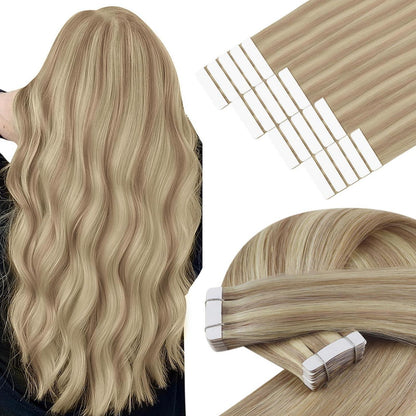 Echthaar Tape Extensions Blond 35cm 50g 16/22