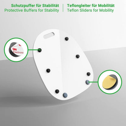 Gleitbrett für Thermomix TM6 TM5 aus Acryl - Weiß mit Silikonpads & Teflon-Gleitern