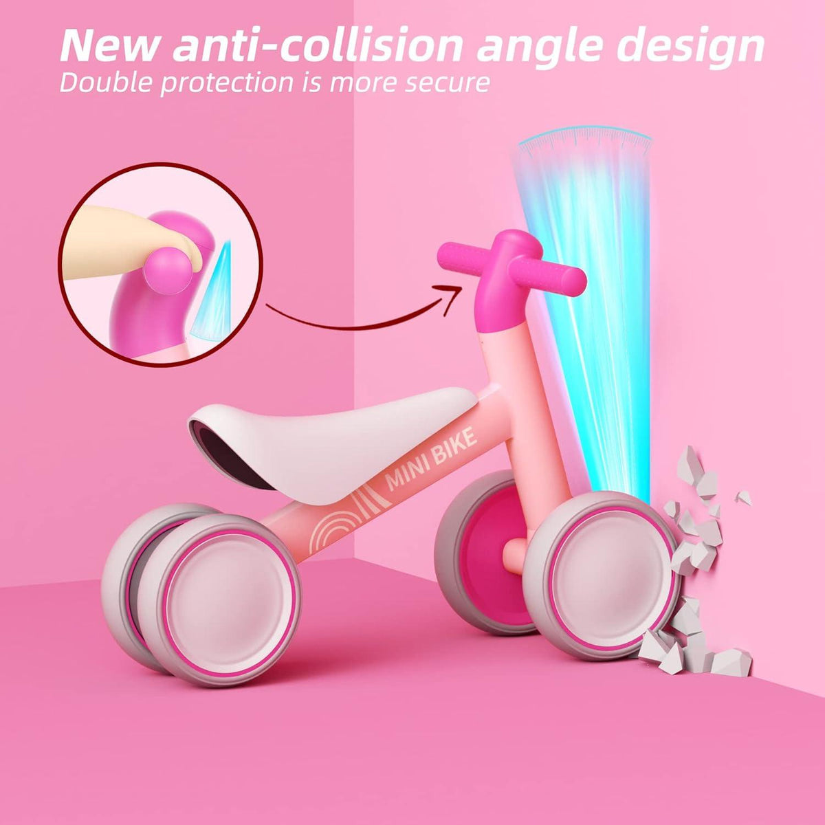 KORIMEFA Kinder Laufrad Balance Bike 1-2 Jahre Mädchen Rosa