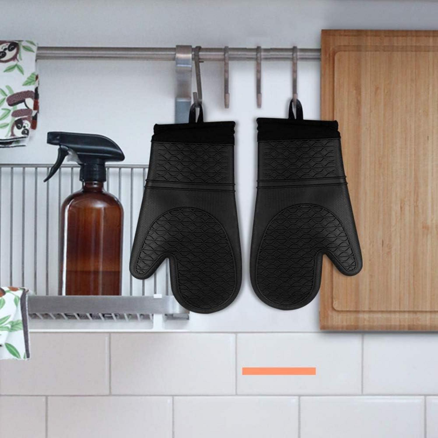 Ofenhandschuhe Silikon Hitzebestaendig 260°C Anti-Rutsch