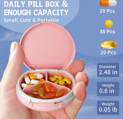 Serfeymi Tablettenbox 3 Fächer Pillendose wasserdicht Medikamentenbox
