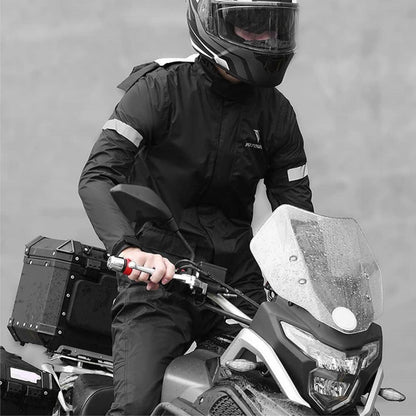 Herren Motorrad Regenanzug wasserdicht reflektierend XXL Schwarz