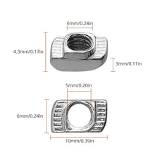 Nutensteine M5 für 20er Aluminiumprofile, verzinkt, 100 Stück
