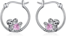 925 Sterling Silber Faultier Creolen Damen Mädchen Hypoallergen