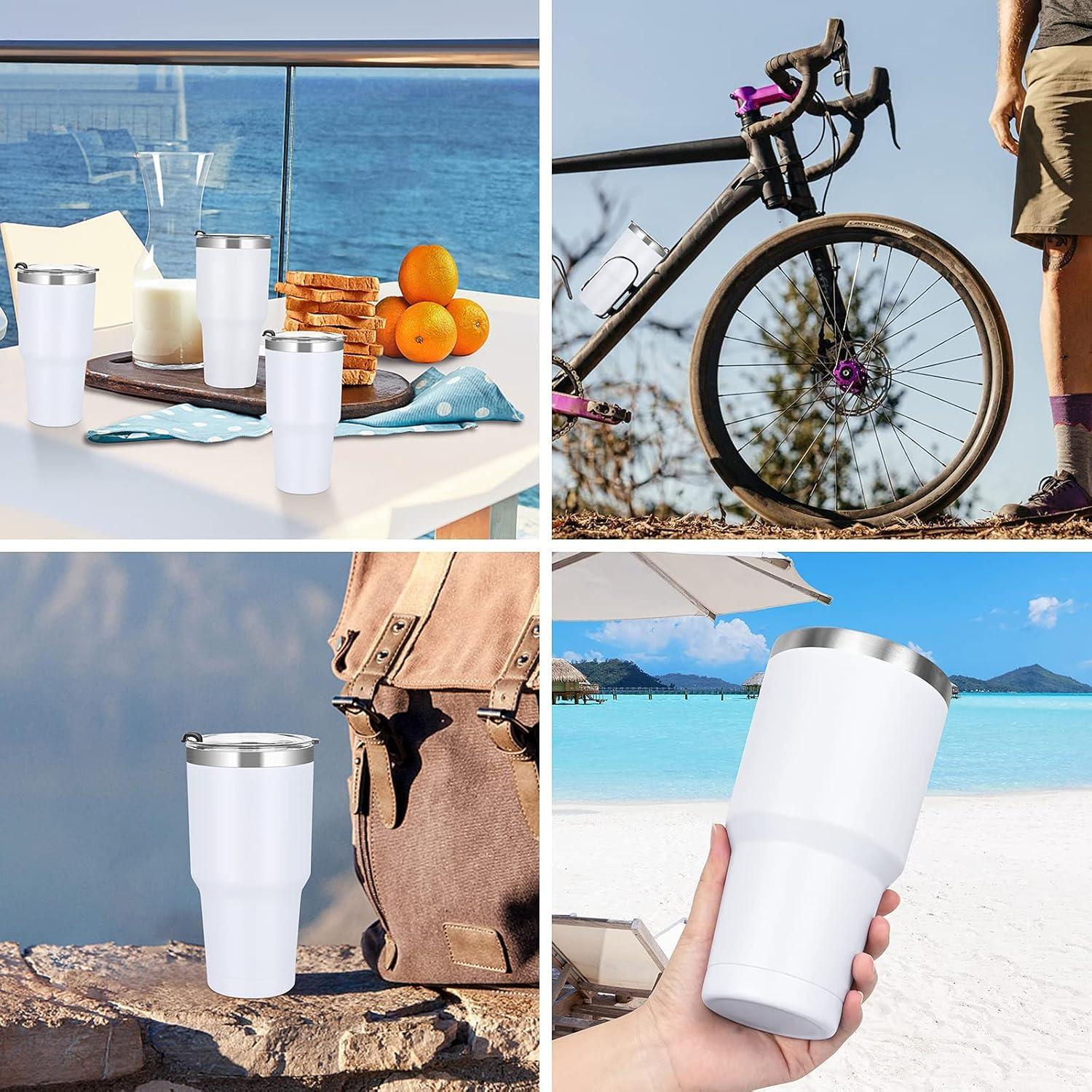 Livole 30oz Thermobecher mit Strohhalm und Deckel, Isolierter Vakuum Kaffeebecher, Camping Tasse