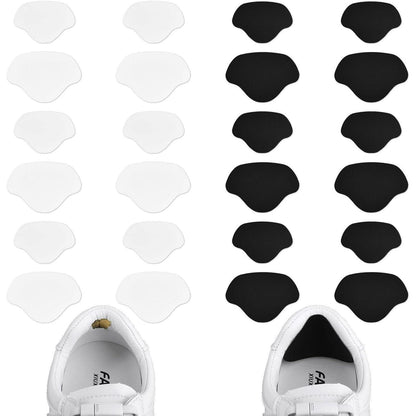 Sneaker Fersen Reparatur Patches, 12 Paar, Schwarz & Weiß