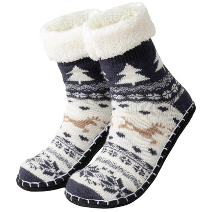 Damen Kuschelsocken Anti Rutsch Warme Hüttensocken Geschenk 36-40 Navy