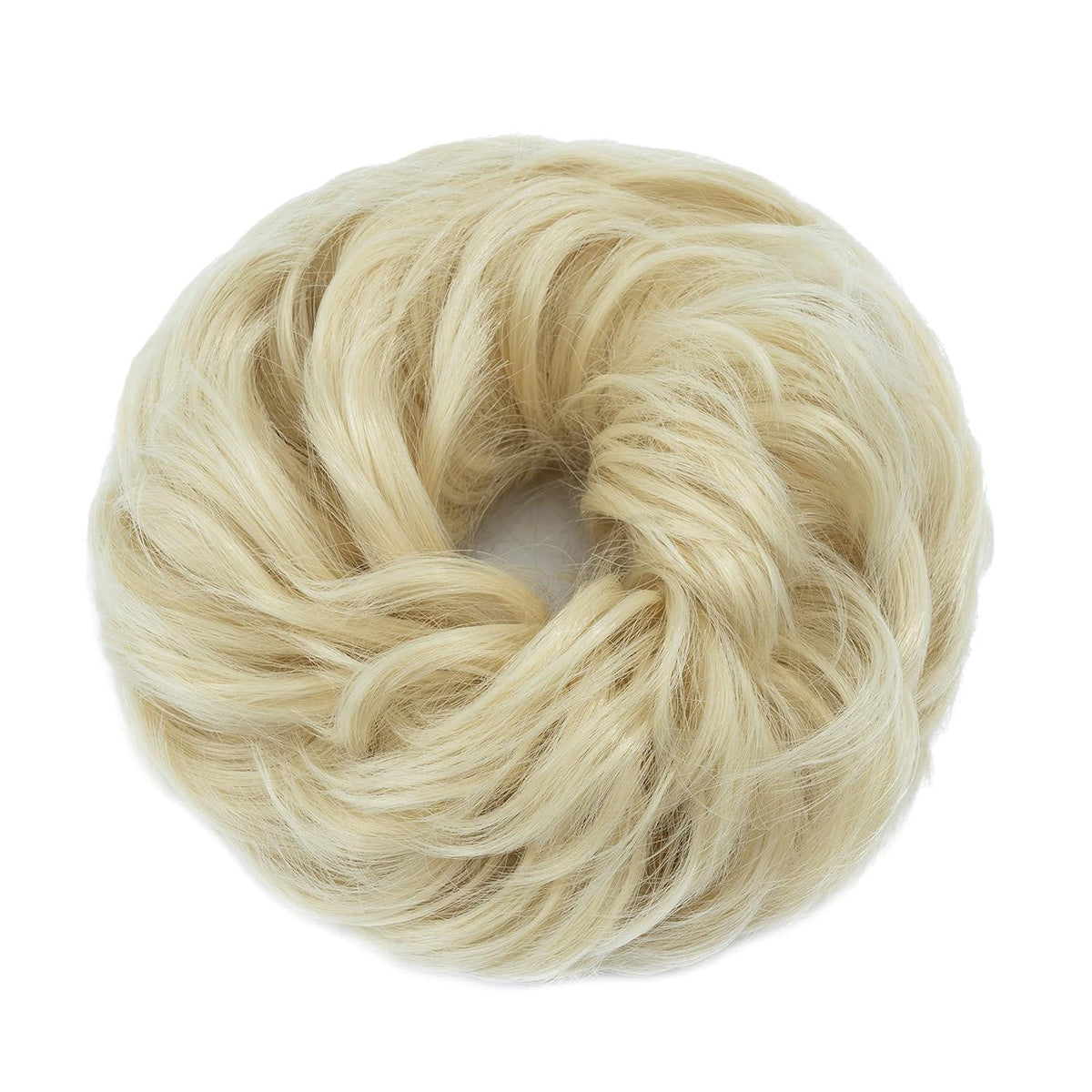 Voluminöser Dutt Haarteil Echthaar mit Gummiband – Gebleichtes Blond