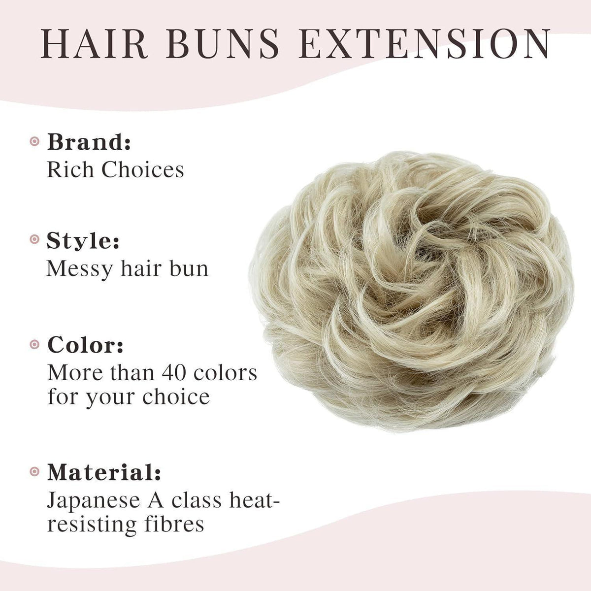 Voluminöser Dutt Haarteil Echthaar – Aschblond Bleichblond