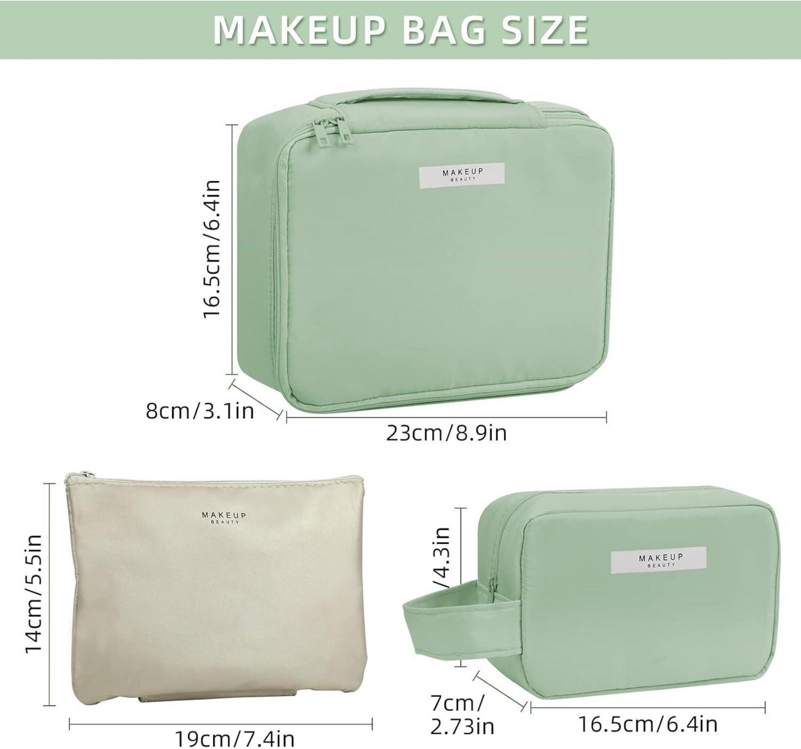 2er Set Wasserdichte Kosmetiktasche Tragbare Schminktasche Damen Mädchen ECO