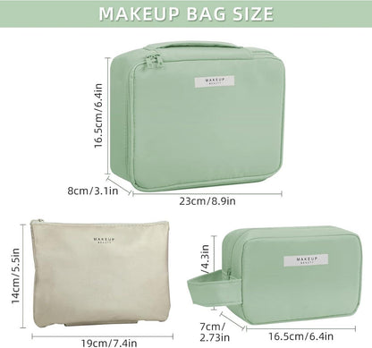 2er Set Wasserdichte Kosmetiktasche Tragbare Schminktasche Damen Mädchen ECO