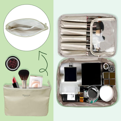 2er Set Wasserdichte Kosmetiktasche Tragbare Schminktasche Damen Mädchen ECO