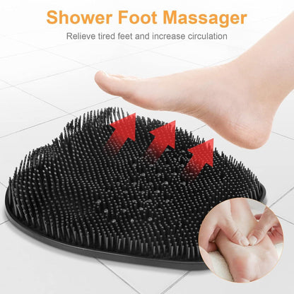 ACWOO Großes Fußmassagepad mit Saugnäpfen Schwarz