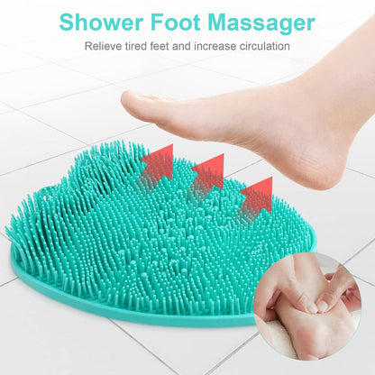 ACWOO Fußbürste Massagepad Fußwaschmatte mit Saugnäpfen Grün