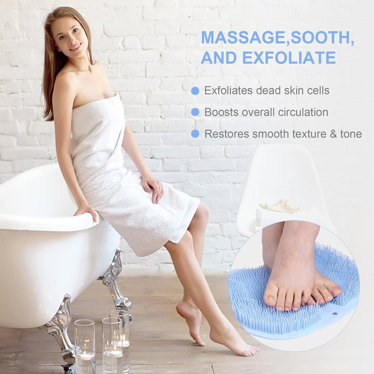 Fußmassagegerät mit Saugnäpfen und Massagefunktion, Blau