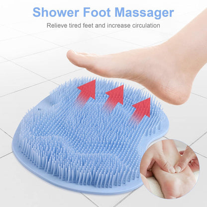 Fußmassagegerät mit Saugnäpfen Badematte Fußpflege Blau