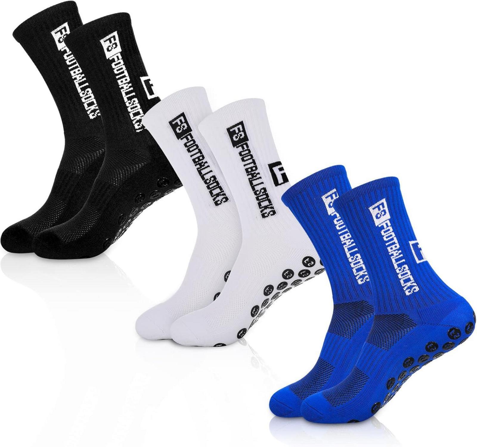 Xinstroe 3 Paare Sportsocken Herren Anti Rutsch Fußball Grip 38-46