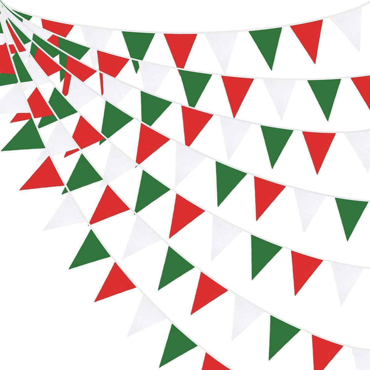 Weihnachts Wimpelkette Rot Grün Weiß – 90cm Partydeko
