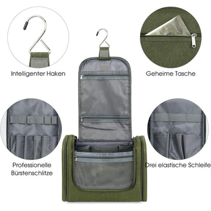 Große Kulturtasche zum Aufhängen, dunkelgrün