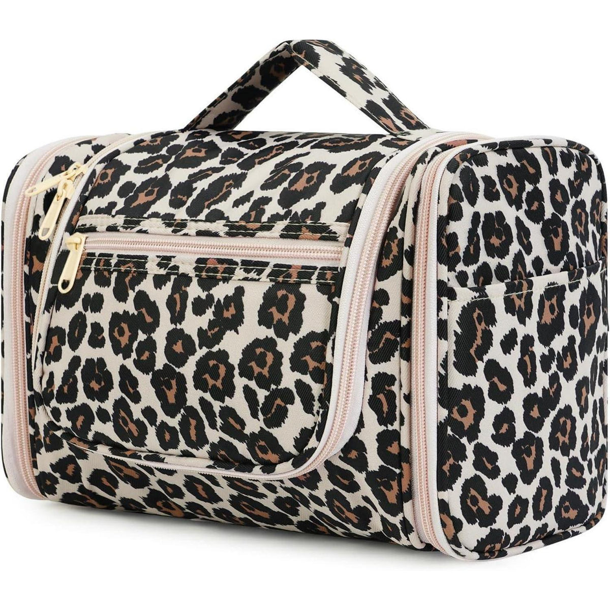 Große Kulturtasche zum Aufhängen, Rosa Leopard