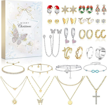 Schmuck Adventskalender 2024 Damen Mädchen Weihnachten 24