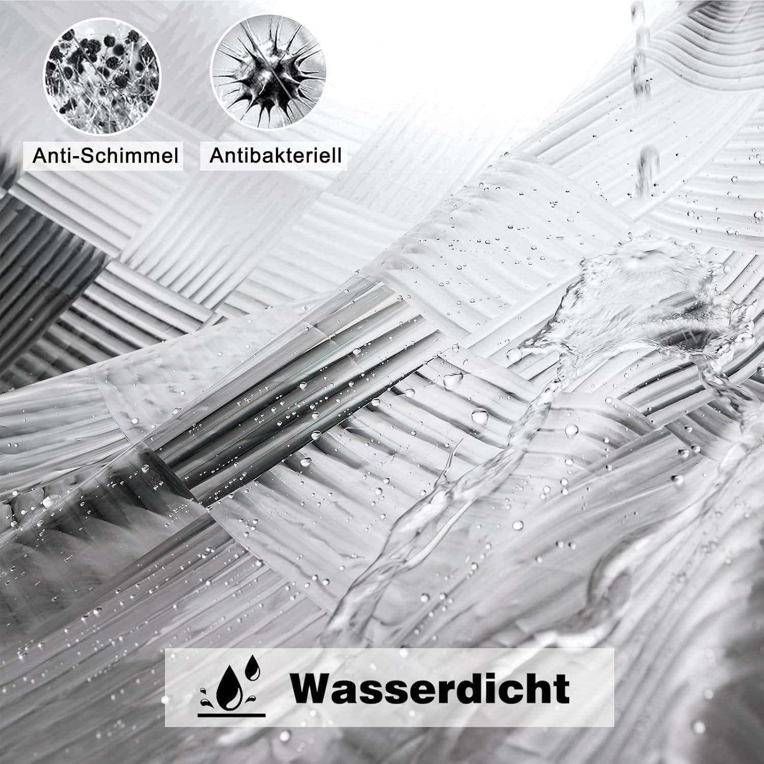 Transparenter Wasserdichter Duschvorhang mit 3D Muster 180x200 EVA