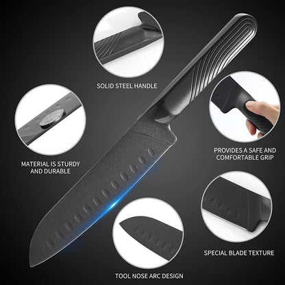 Santoku Profi Kochmesser Japanische Klinge 17cm Ergonomischer Griff