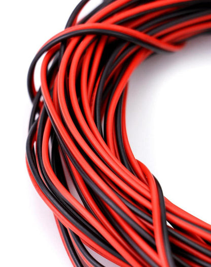 QWORK® 10m 22AWG Schwarzes & Rotes Elektrisches Verlängerungskabel LED Strip